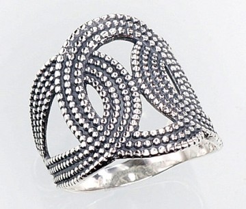 Серебряное кольцо #2100670(POx-Bk), Серебро	925°, оксид (покрытие), Размер: 17, 7.1 гр.