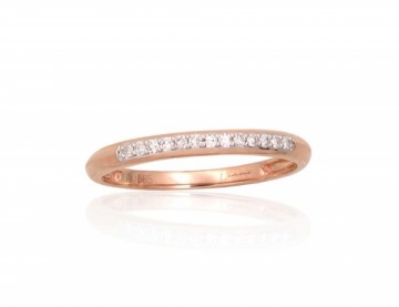 Золотое кольцо #1101055(Au-R+PRh-W)_DI, Красное Золото	585°, родий (покрытие) , Бриллианты (0,08Ct), Размер: 16.5, 1.13 гр.