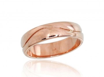 Золотое обручальное кольцо #1100101(Au-R), Красное Золото	585°, Размер: 22.5, 5.04 гр.