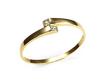Золотое кольцо #1100003(Au-Y)_CZ, Желтое Золото	585°, Цирконы , Размер: 16.25, 1.03 гр.
