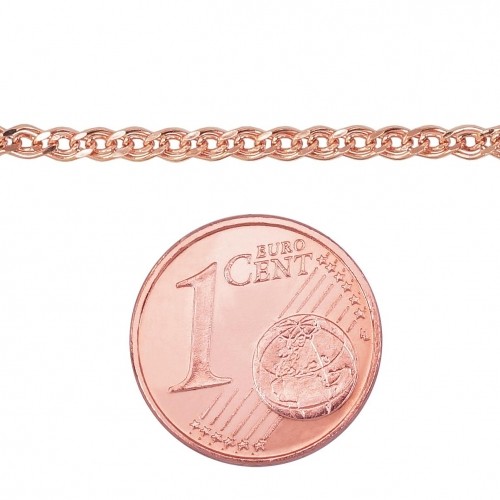 Золотая цепочка Мона-лиза 2.1 мм , облегченное, алмазная обработка граней #1400058(Au-R), Красное Золото	585°, длина: 55 см, 2.5 гр. image 2