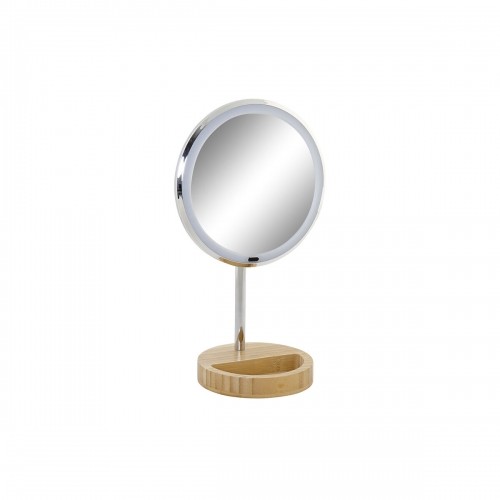Palielināmais Spogulis ar LED DKD Home Decor Sudrabains Bambuss (20 x 14 x 34 cm) image 1