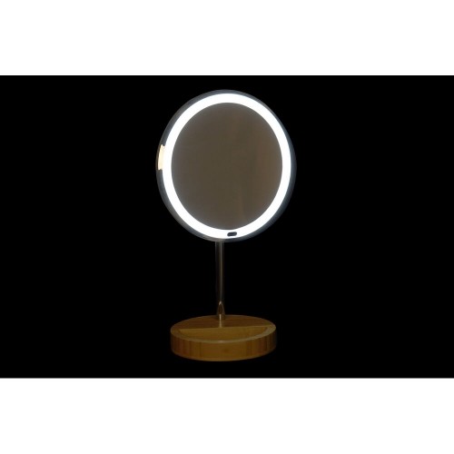 Palielināmais Spogulis ar LED DKD Home Decor Sudrabains Bambuss (20 x 14 x 34 cm) image 5