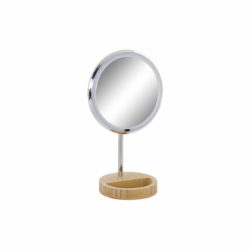 Palielināmais Spogulis ar LED DKD Home Decor Sudrabains Bambuss (20 x 14 x 34 cm)