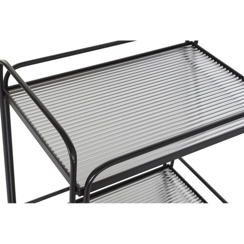 Стол-тележка DKD Home Decor Стеклянный Чёрный Металл (60,5 x 40,5 x 75,5 cm) image 2
