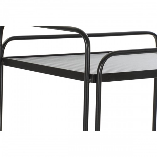 Стол-тележка DKD Home Decor Стеклянный Чёрный Металл (60,5 x 40,5 x 75,5 cm) image 5