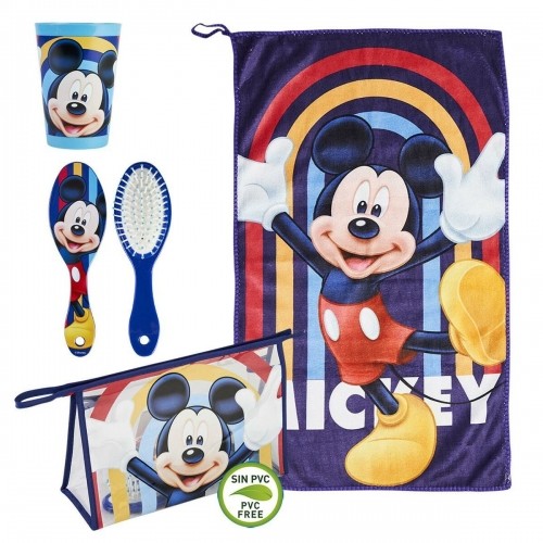 Bērnu Higiēnas Preču Komplekts Ceļojumiem Mickey Mouse Zils (23 x 16 x 7 cm) (4 pcs) image 1