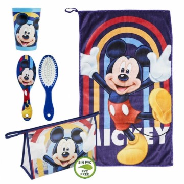 Bērnu Higiēnas Preču Komplekts Ceļojumiem Mickey Mouse Zils (23 x 16 x 7 cm) (4 pcs)