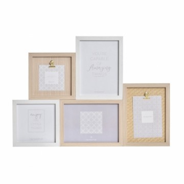 Foto rāmis DKD Home Decor Koks Dabisks Balts (48,5 x 2 x 34 cm)