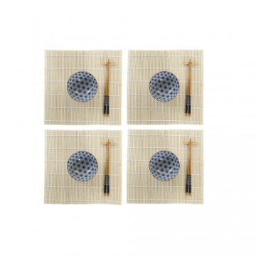 Набор для суши DKD Home Decor Синий Бамбук Керамика (14,5 x 14,5 x 31 cm)