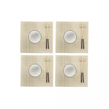 Набор для суши DKD Home Decor Белый Бамбук Керамика (14,5 x 14,5 x 31 cm)