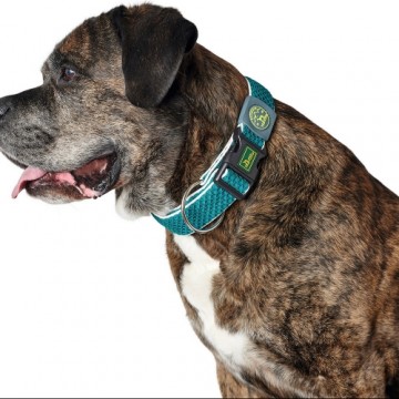 Suņa kaklasiksna Hunter Plus Vītnes buklets turquoise Tirkīzs L Izmērs (40-60 cm)