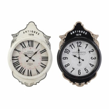Настенное часы DKD Home Decor Стеклянный Чёрный Белый Железо (61 x 6 x 89 cm)
