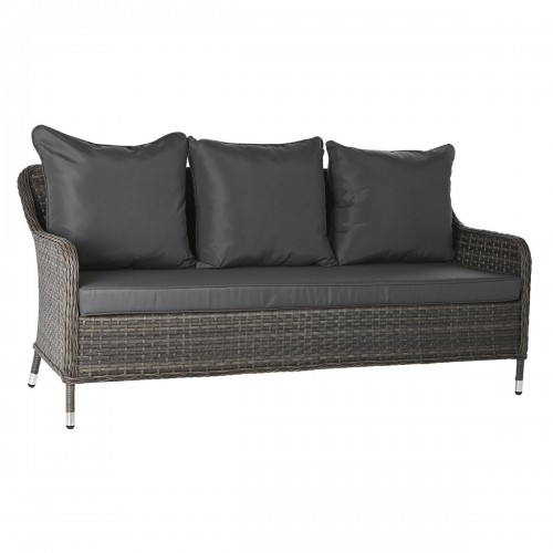 Садовый диван DKD Home Decor Стеклянный Серый полиэстер синтетический ротанг Сталь Темно-коричневый (175 x 73 x 81 cm) image 2