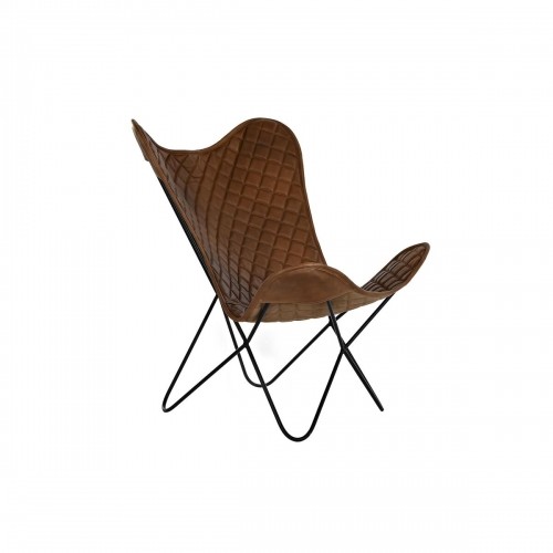 Krēsls DKD Home Decor Metāls Brūns Āda Vintage (76 x 75 x 91 cm) image 1