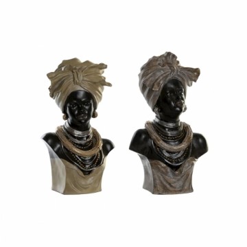 Dekoratīvās figūriņas DKD Home Decor Sveķi Koloniāls Āfrikas sieviete (22 x 15 x 37 cm) (2 gb.)