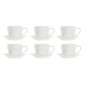 Набор из кофейных чашек DKD Home Decor Белый Керамика (150 ml)
