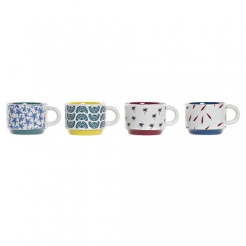Komplekts ar kafijas tasēm DKD Home Decor Daudzkrāsains Keramika (150 ml)