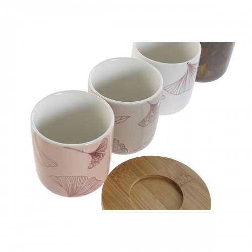 Komplekts ar kafijas tasēm DKD Home Decor Цветы Bambuss Porcelāns Bone China (200 ml) image 2