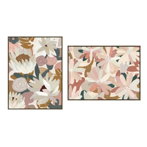 Glezna DKD Home Decor Цветы (90 x 4 x 120 cm) (2 gb.) image 1