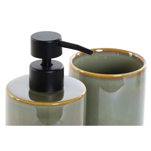 Dušas Komplekts DKD Home Decor Vintage Zaļš PVC Keramika (8 x 8 x 17,5 cm) (2 Daudzums) image 2