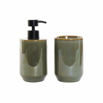 Dušas Komplekts DKD Home Decor Vintage Zaļš PVC Keramika (8 x 8 x 17,5 cm) (2 Daudzums)