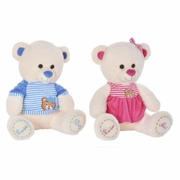 Плюшевый медвежонок DKD Home Decor Бежевый Синий Розовый полиэстер Детский Медведь (2 штук)