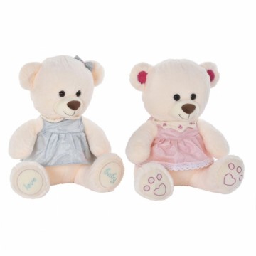 Плюшевый медвежонок DKD Home Decor Бежевый Розовый полиэстер Зеленый Детский Медведь (2 штук)