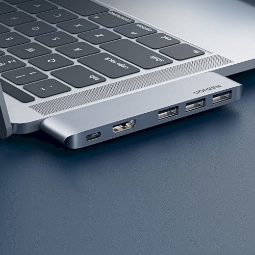 Ugreen Multifunctional HUB 2x USB Typ C - USB Typ C PD (Thunderbolt 3, 100W, 4K@60 Hz, 10 Gbps) / HDMI 4K@30 Hz / 3x USB 3.0 for MacBook Pro / Air gray (60559) image 2