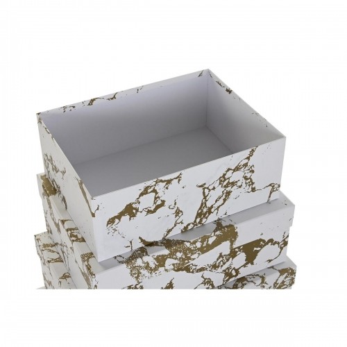 Saliekamo Organizējošo Kastu Komplekts DKD Home Decor Bronza Balts Kartons image 3