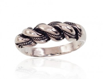 Серебряное кольцо #2100005(POx-Bk), Серебро	925°, оксид (покрытие), Размер: 19, 8.5 гр.