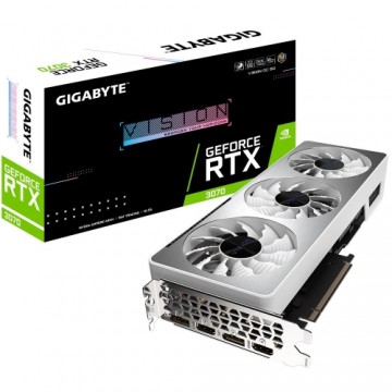 Graphics Card|GIGABYTE|NVIDIA GeForce RTX 3070|8 GB|GDDR6|256 bit|PCIE 4.0 16x|Memory 14000 MHz|GPU 1815 MHz|2xHDMI|2xDisplayPort|GV-N3070VISIONOC-8GD2.0