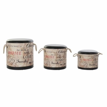 Dekoratīvās Kastes Komplekts DKD Home Decor Mīlestība MDF PU (3 pcs)