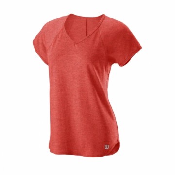 Wilson W TRAINING V-NECK TEE Hot Coral Heather