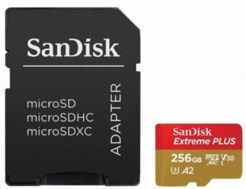 SanDisk Extreme microSDXC 256GB + SD Adapter image 1
