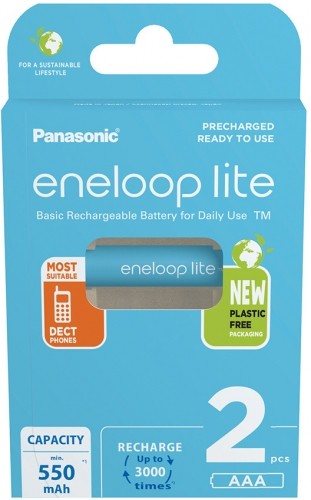 Panasonic Batteries Panasonic eneloop rechargeable battery Lite AAA 550 2BP image 1
