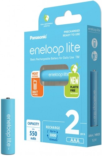 Panasonic Batteries Panasonic eneloop rechargeable battery Lite AAA 550 2BP image 2