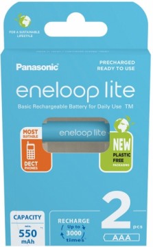 Panasonic Batteries Panasonic eneloop rechargeable battery Lite AAA 550 2BP