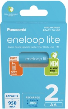 Panasonic Batteries Panasonic eneloop rechargeable battery Lite AA 950 2BP