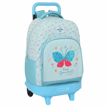 Школьный рюкзак с колесиками BlackFit8 Keep Growing Светло Синий (33 x 45 x 22 cm)