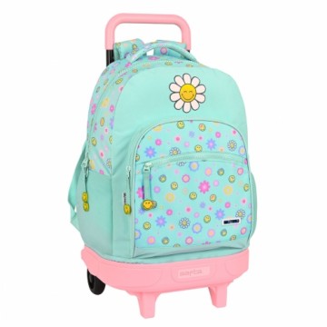 Школьный рюкзак с колесиками Smiley Summer fun бирюзовый (33 x 45 x 22 cm)
