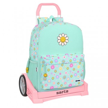 Школьный рюкзак с колесиками Smiley Summer fun бирюзовый (32 x 43 x 14 cm)