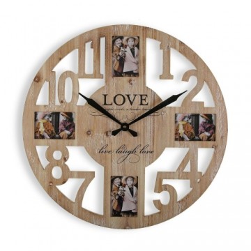 Sienas pulkstenis Versa Love Metāls Koks MDF Koks MDF/Metāls (4,5 x 60 x 60 cm)