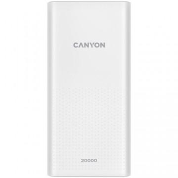 CANYON  PB-2001 Power bank 20000mAh Li-poly battery, Input 5V/2A , Output 5V/2.1A(Max) , 144*69*28.5mm, 0.440Kg, white