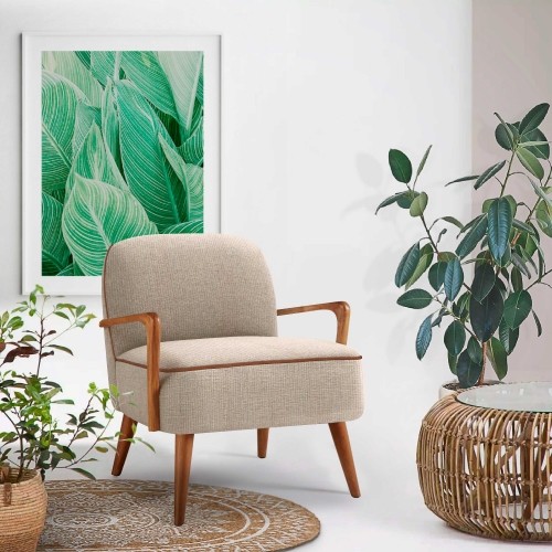 Halmar PASTORE leisure armchair  light beige / light walnut image 1