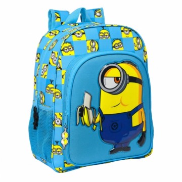 Школьный рюкзак Minions Minionstatic Синий (32 x 38 x 12 cm)
