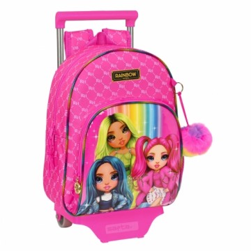 Школьный рюкзак с колесиками Rainbow High Фуксия (28 x 34 x 10 cm)
