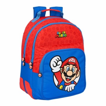 Школьный рюкзак Super Mario Красный Синий (32 x 42 x 15 cm)