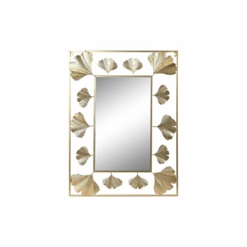Настенное зеркало DKD Home Decor Зеркало Позолоченный Металл Алюминий Лист растения (71 x 1 x 97 cm)