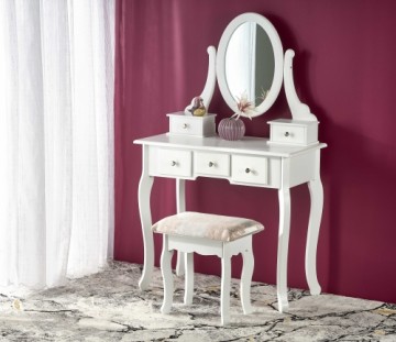 Halmar SARA dresser console with stool, white matt